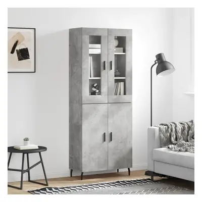 Skříň highboard betonově šedá 69,5x34x180 cm kompozitní dřevo