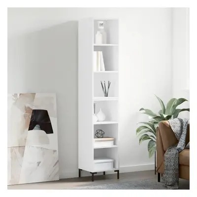 Skříň highboard bílá 34,5x32,5x180 cm kompozitní dřevo