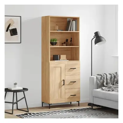 Skříň highboard dub sonoma 69,5 x 34 x 180 cm kompozitní dřevo