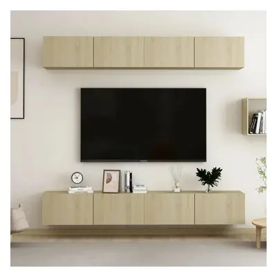 TV skříňky 4 ks dub sonoma 100 x 30 x 30 cm kompozitní dřevo