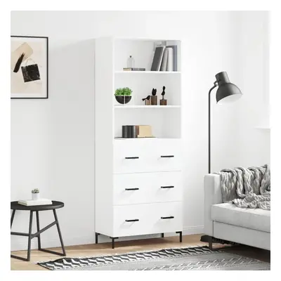 Skříň highboard bílá 69,5 x 34 x 180 cm kompozitní dřevo