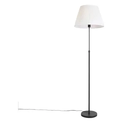 Stojací lampa černá se skládaným odstínem krémová 45 cm nastavitelná - Parte