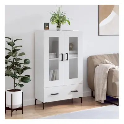 Skříň highboard lesklá bílá 69,5 x 31 x 115 cm kompozitní dřevo