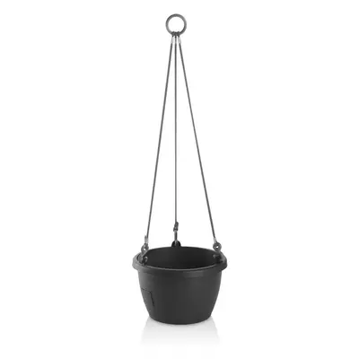 Gardenico Samozavlažovací závěsný květináč Marina antracit, pr. 30 cm