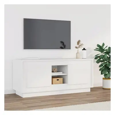 TV skříňka bílá 102 x 35 x 45 cm kompozitní dřevo