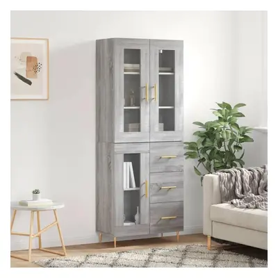 Skříň highboard šedá sonoma 69,5 x 34 x 180 cm kompozitní dřevo