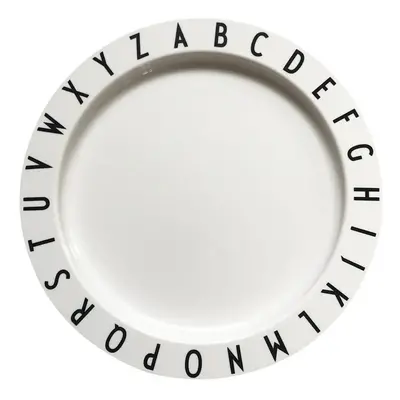 Bílý dětský talíř Design Letters Eat & Learn, ø 20 cm