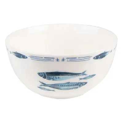 Porcelánová miska na polévku s rybkami Fish Blue - Ø 14*7 cm / 500 ml