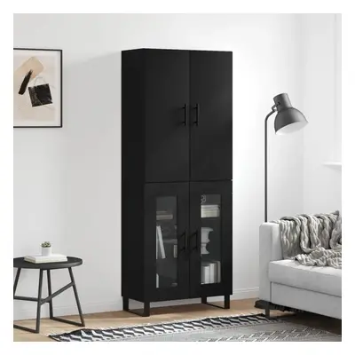 Skříň highboard černá 69,5 x 34 x 180 cm kompozitní dřevo