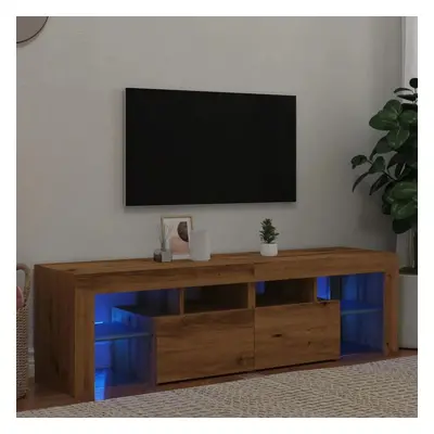 TV stolek s LED dub artisan 140 x 36,5 x 40 cm kompozitní dřevo