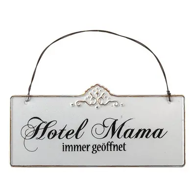 Plechová nástěnná cedule Mama Hotel - 21*15 cm