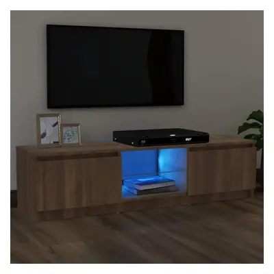 TV skříňka s LED osvětlením hnědý dub 120 x 30 x 35,5 cm