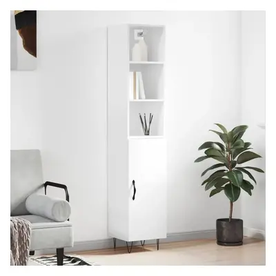 Skříň highboard bílá s vysokým leskem 34,5x34x180 cm kompozit