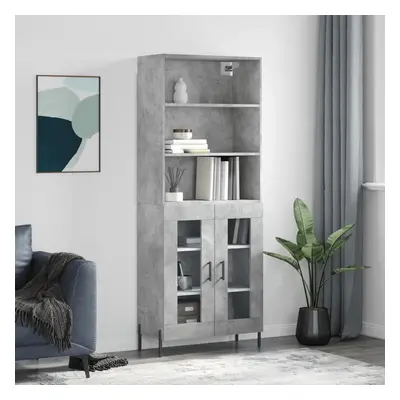 Skříň highboard betonově šedá 69,5x34x180 cm kompozitní dřevo