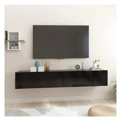 Závěsné TV skříňky 3 ks černé 60x30x30 cm