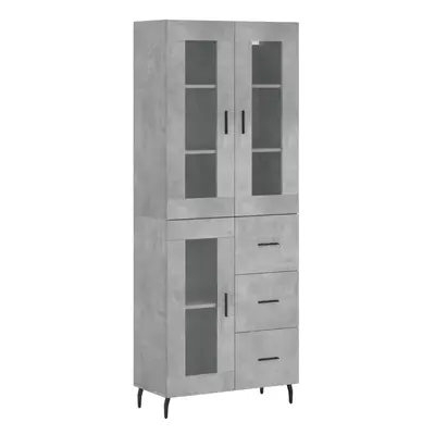 Skříň highboard betonově šedá 69,5x34x180 cm kompozitní dřevo