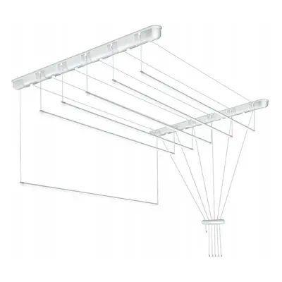 Erga Erga, stropní věšák na sušení prádla 6x200 cm, bílé, ERG-SEP-10SUSSUF6PP20