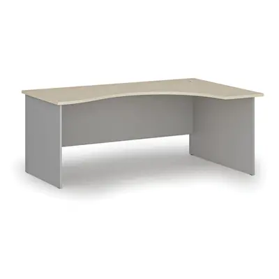 Ergonomický kancelářský pracovní stůl PRIMO GRAY, 1800 x 1200 mm, pravý, šedá/bříza