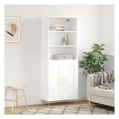 Skříň highboard bílá 69,5 x 34 x 180 cm kompozitní dřevo