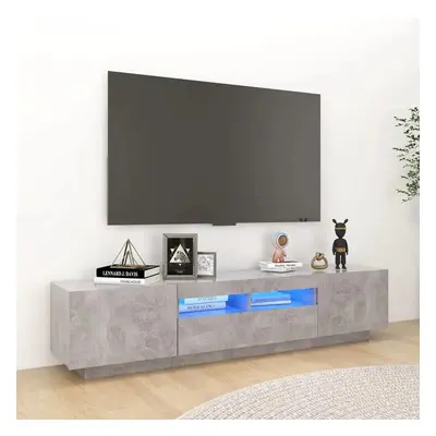 TV skříňka s LED osvětlením betonově šedá 180 x 35 x 40 cm