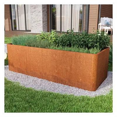 PRIMEYARD Vyvýšený záhon 200 x 80 x 80 cm, ocel Corten, rezavý vzhled - (GFPV00817)