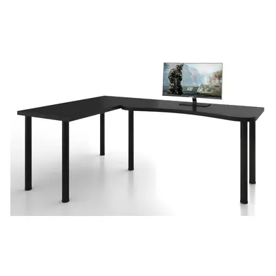 Expedo Počítačový rohový stůl MOOD L, 200/135x73-76x65, černá, levý