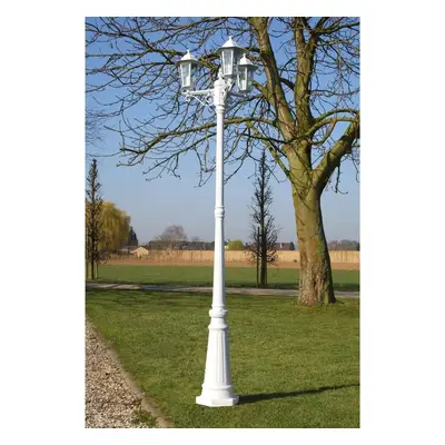 Zahradní lampa Kingston, kandelábr se 3 rameny 215 cm, bílý