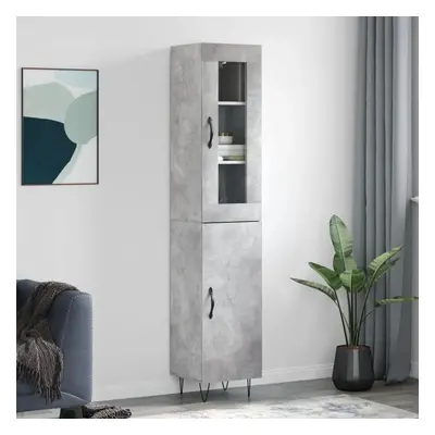 Skříň highboard betonově šedá 34,5x34x180 cm kompozitní dřevo