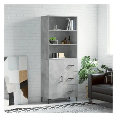 Skříň highboard betonově šedá 69,5x34x180 cm kompozitní dřevo