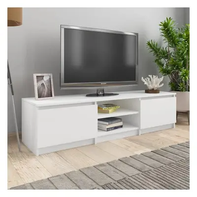 TV stolek bílý 140 x 40 x 35,5 cm kompozitní dřevo