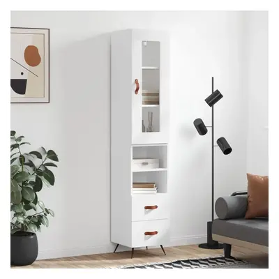 Skříň highboard bílá 34,5 x 34 x 180 cm kompozitní dřevo