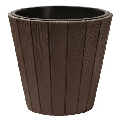 PRO Květináč WOODE + vklad hnědý 29,9 cm