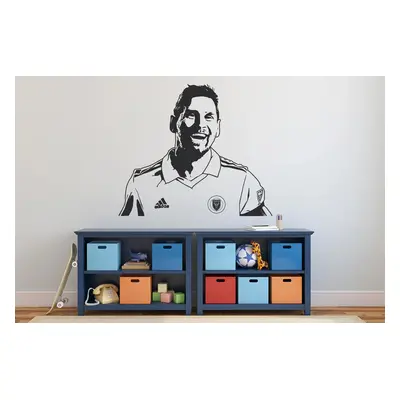 Lepy.cz Samolepka na zeď Messi - Miami Velikost (šířka x výška): 60x51cm, Barevná varianta: Tmav