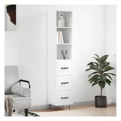 Skříň highboard bílá 34,5 x 34 x 180 cm kompozitní dřevo