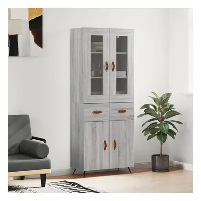 Skříň highboard šedá sonoma 69,5 x 34 x 180 cm kompozitní dřevo