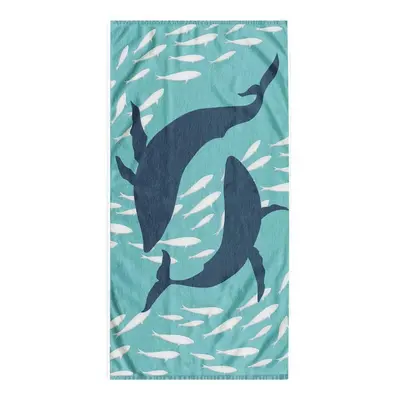 Modrá plážová osuška 90x180 cm Dolphin – DecoKing