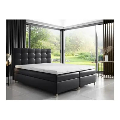 Expedo Čalouněná postel boxspring MARIANA + vrchní matrace, 140x200, madryt 9100