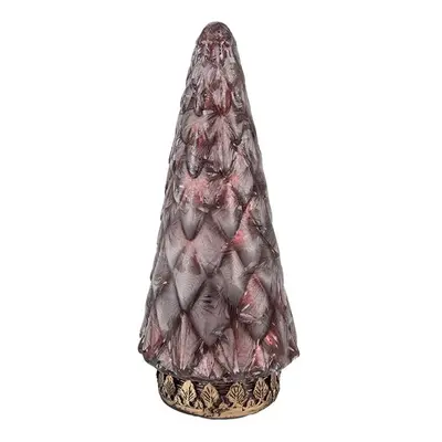 Tmavě červený skleněný dekorační svítící stromek LED Tree - Ø 11*24 cm