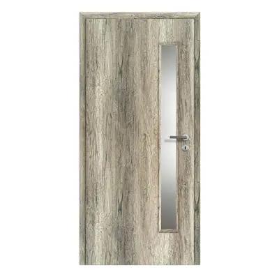 Doornite Interiérové dveře Verto, 80 L, 846 × 1983 mm, fólie, levé, dub Grand, prosklené