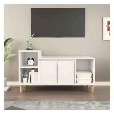 TV skříňka bílá 100x35x55 cm kompozitní dřevo