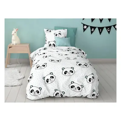 Mistral Home dětské povlečení flanel Panda 140x200/70x90 cm