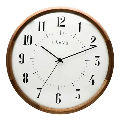 LAVVU Dřevěné tiché hodiny s plynulým chodem RETRO ⌀31,5cm LCS4110