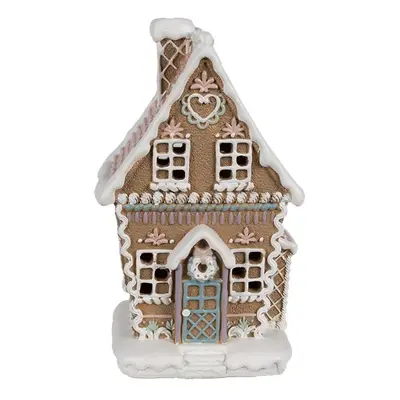 Hnědá svítící perníková chaloupka Gingerbread House - 13*10*21 cm / 3*AAA