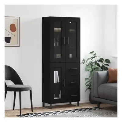 Skříň highboard černá 69,5 x 34 x 180 cm kompozitní dřevo