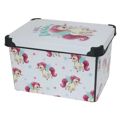 Dětský úložný box s víkem Unicorn, 41 x 30 x 24 cm, 22 l, plast