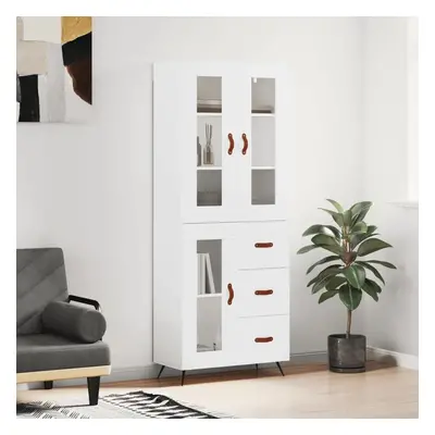 Skříň highboard bílá 69,5 x 34 x 180 cm kompozitní dřevo