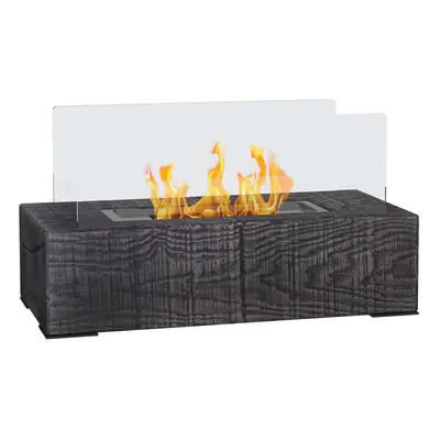 HOMCOM Tischkamin, Bio-Ethanol Kamin, 0,15 L Tischfeuer, tragbarer Indoor-Kamin mit Holzoptik, E