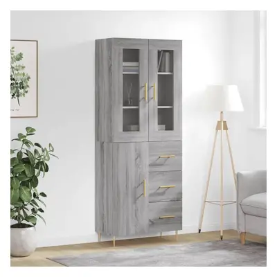 Skříň highboard šedá sonoma 69,5 x 34 x 180 cm kompozitní dřevo