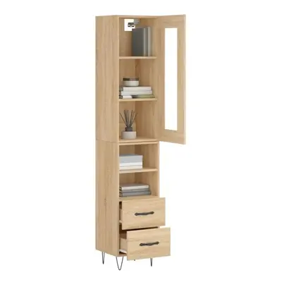 Skříň highboard dub sonoma 34,5 x 34 x 180 cm kompozitní dřevo