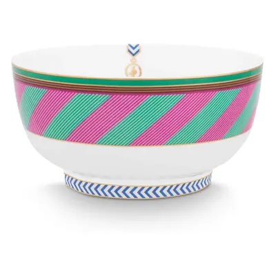 Pip Studio Pip Chique Stripes miska ∅15.5cm, růžovo-zelená